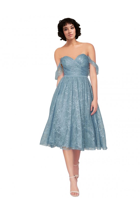 Compra línea A Hombros Descubiertos Encaje Corto Vestidos de dama de honor / Vestidos de cóctel