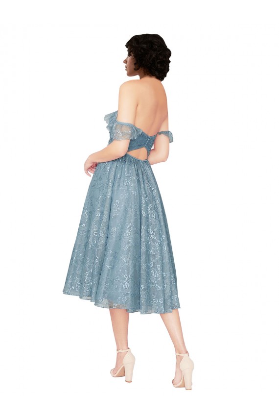 Compra línea A Hombros Descubiertos Encaje Corto Vestidos de dama de honor / Vestidos de cóctel