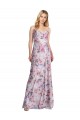 Compra línea A Satén elástico Floral Largo Formales Vestidos de dama de honor / Vestidos de noche