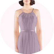 Cuello Alto Vestidos de dama de honor Venta