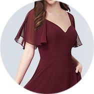 Manga ondulada Vestidos de dama de honor Venta